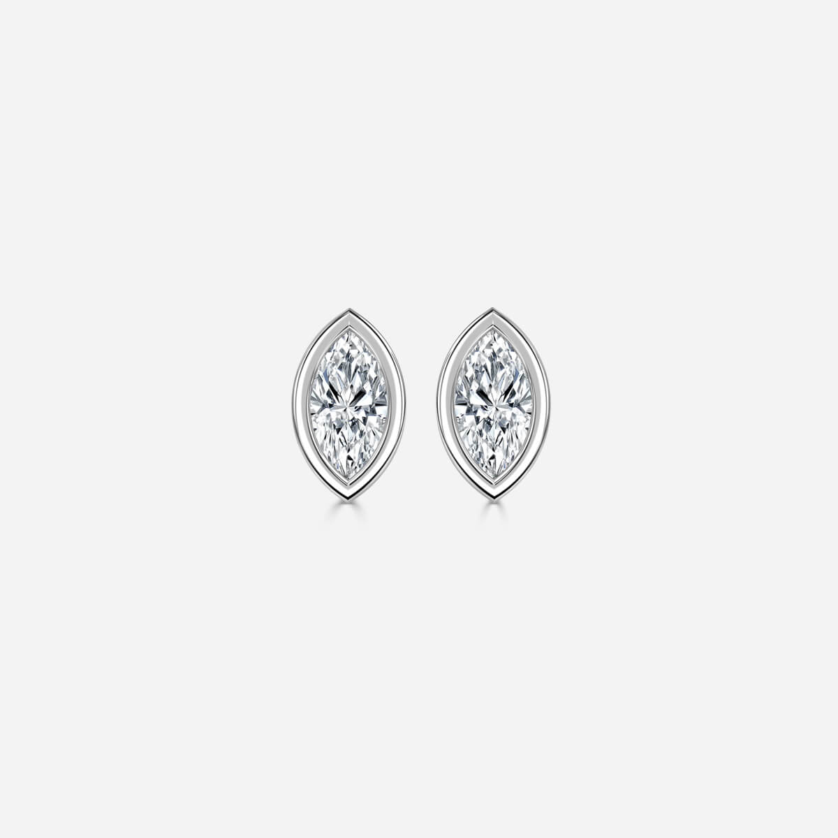 Bezel Set Marquise Lab Grown Diamond Stud Earrings