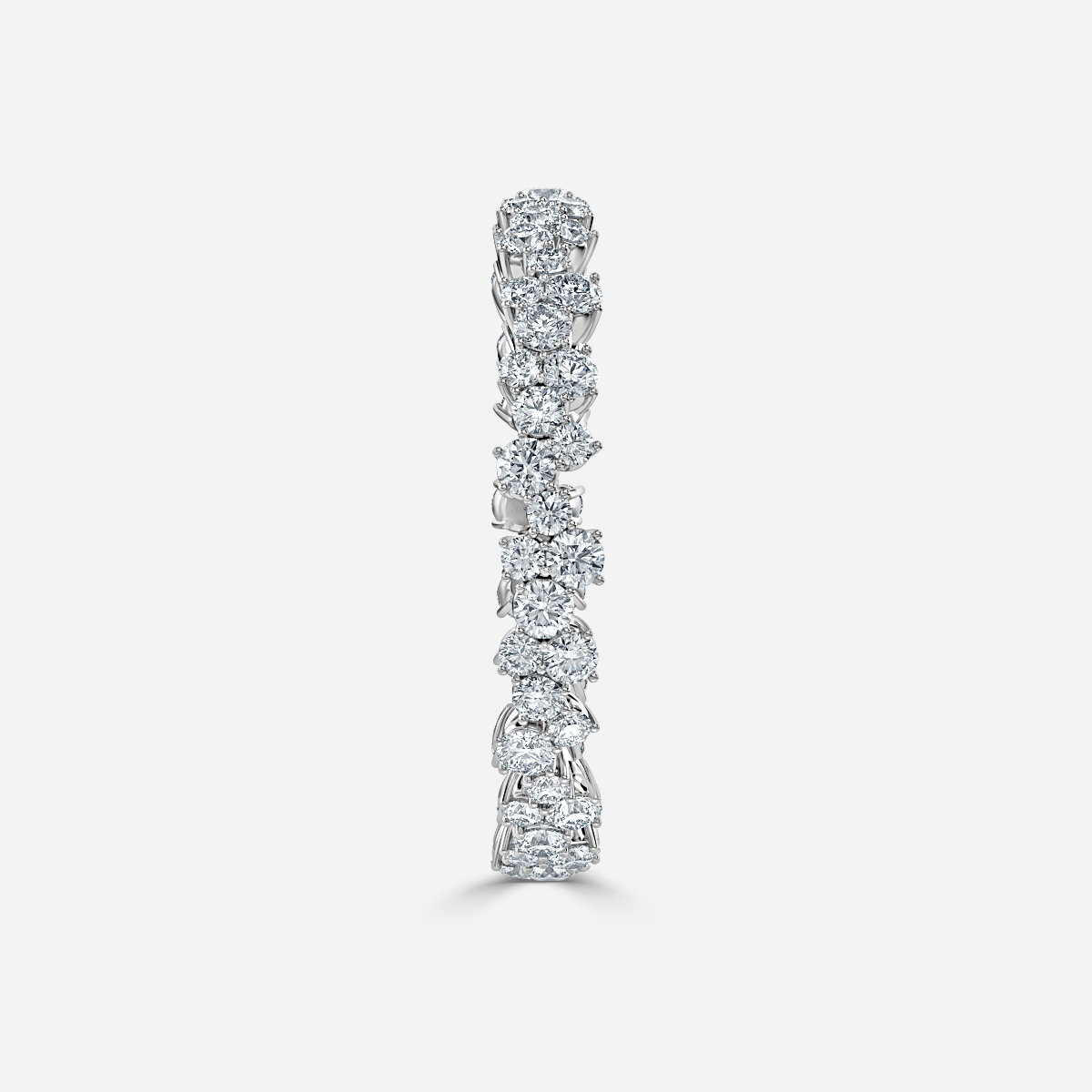 Full Floral Round Lab Grown Diamond Eternity Wedding Band