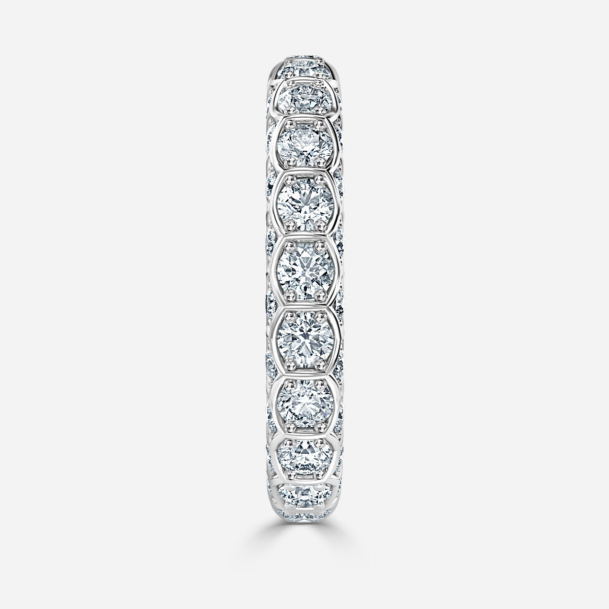 Olivetta Round Lab Grown Diamond Hexagonal Bezel Full Eternity Ring