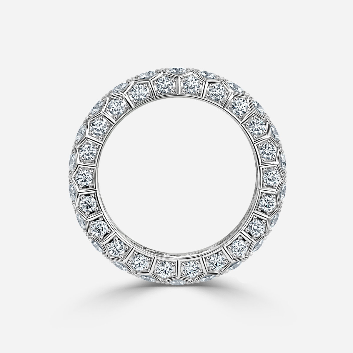 Olivetta Round Lab Grown Diamond Hexagonal Bezel Full Eternity Ring
