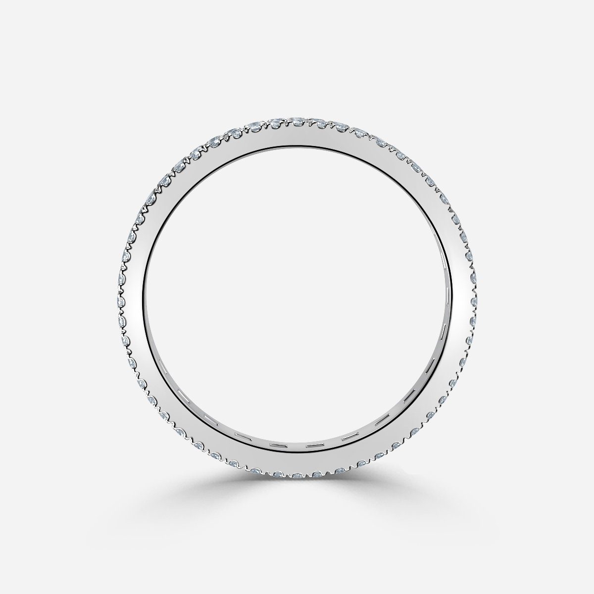 Three Row Round Lab Grown Diamond Pave Eternity Ring