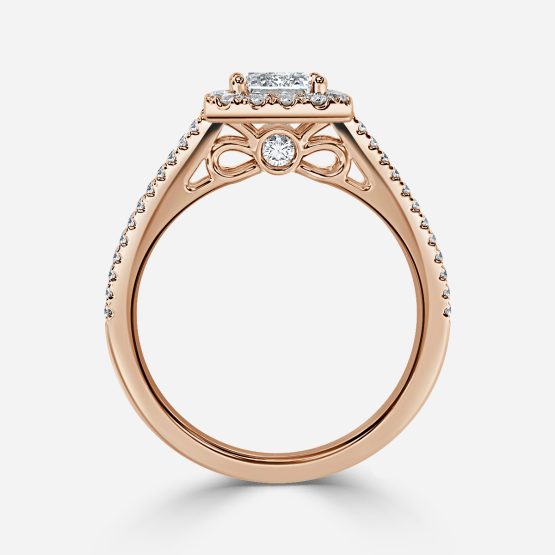 Dalia Emerald Halo Engagement Ring