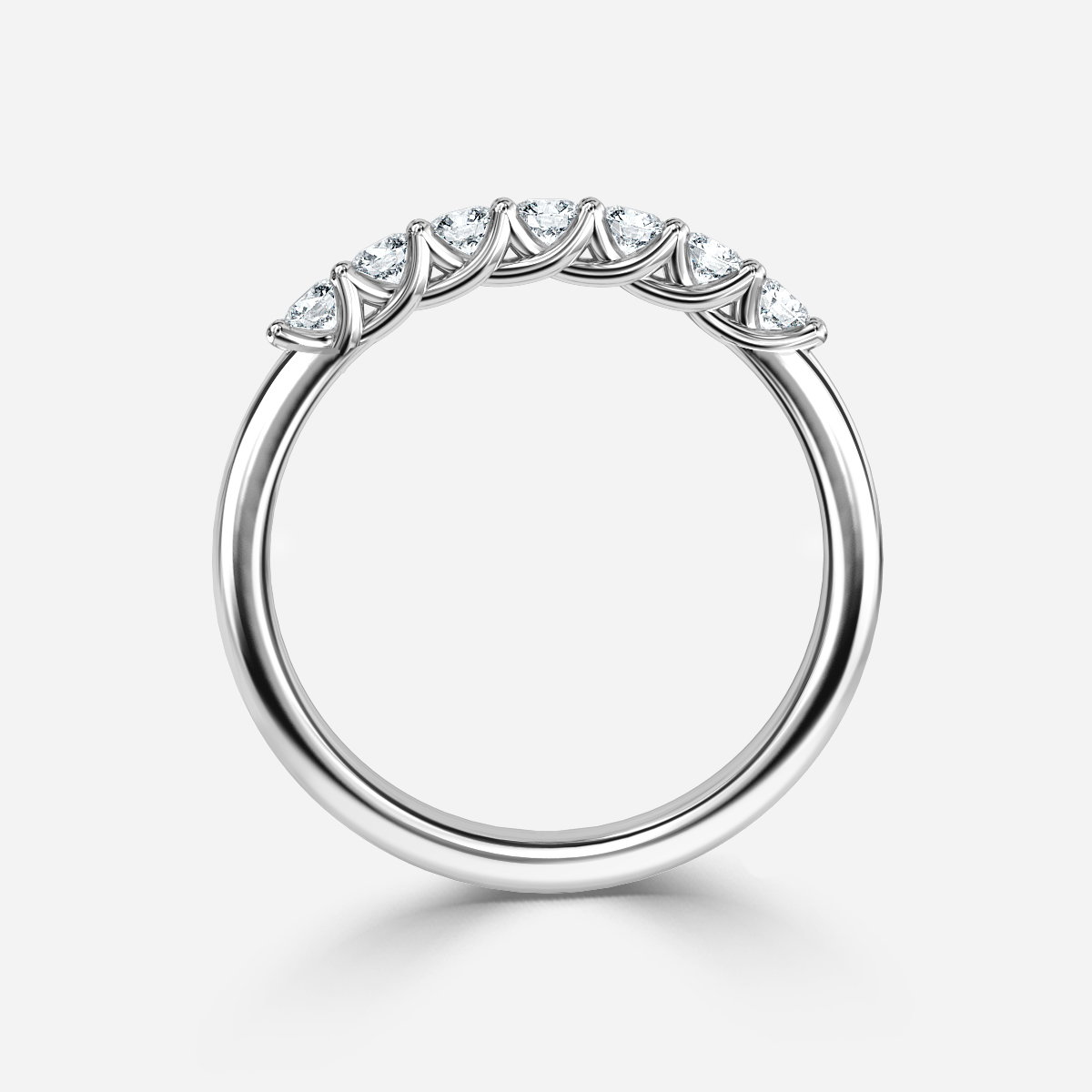 Unique Round Lab Grown Diamond Shared Prong Half Eternity Wedding Ring