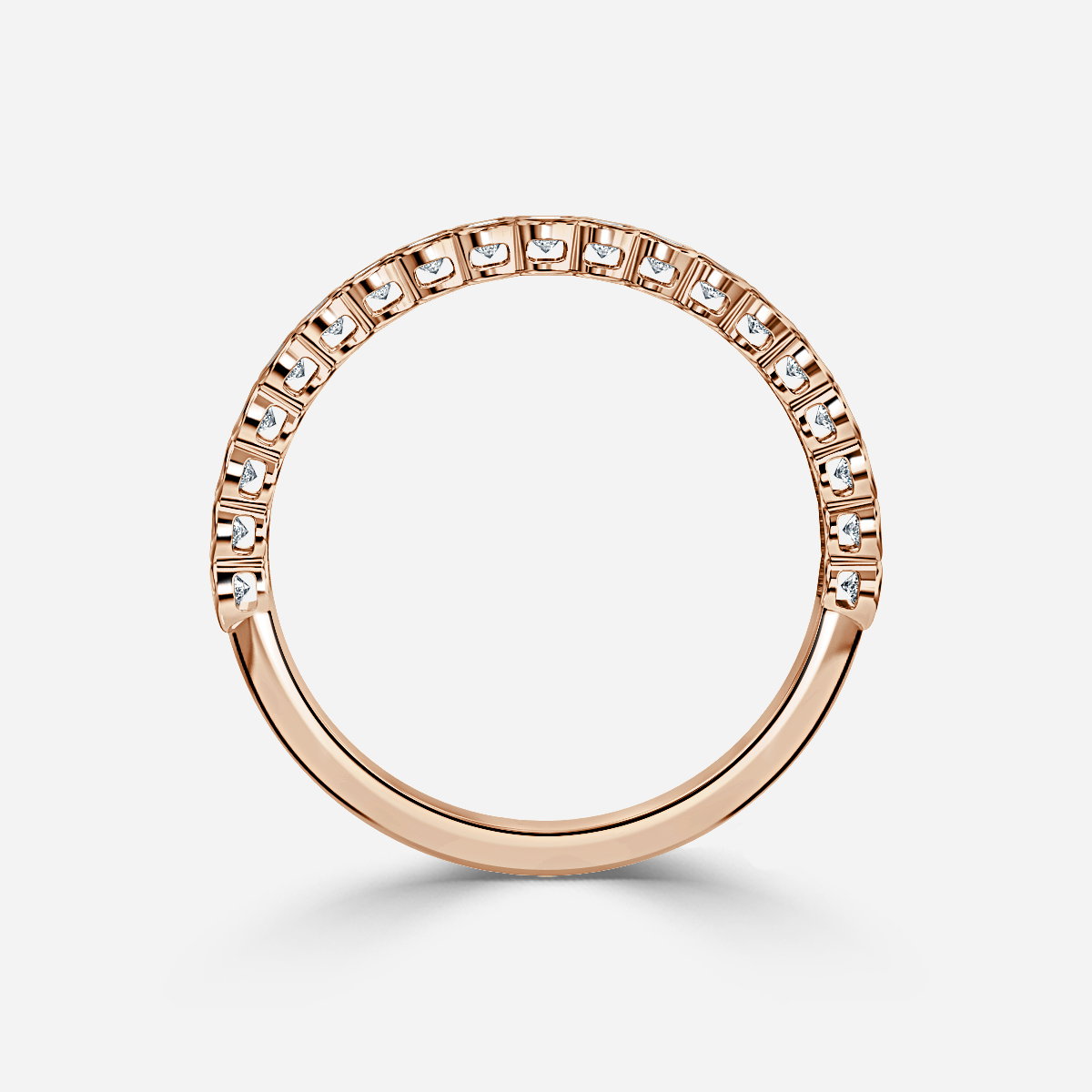 Luna Rubover Round Lab Grown Diamond Semi Bezel Eternity Wedding Ring