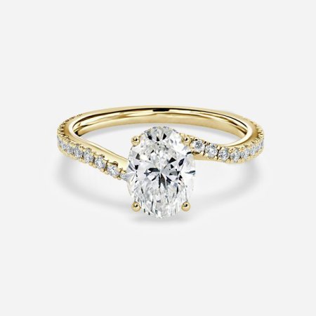 Una Oval Hidden  Halo Engagement Ring