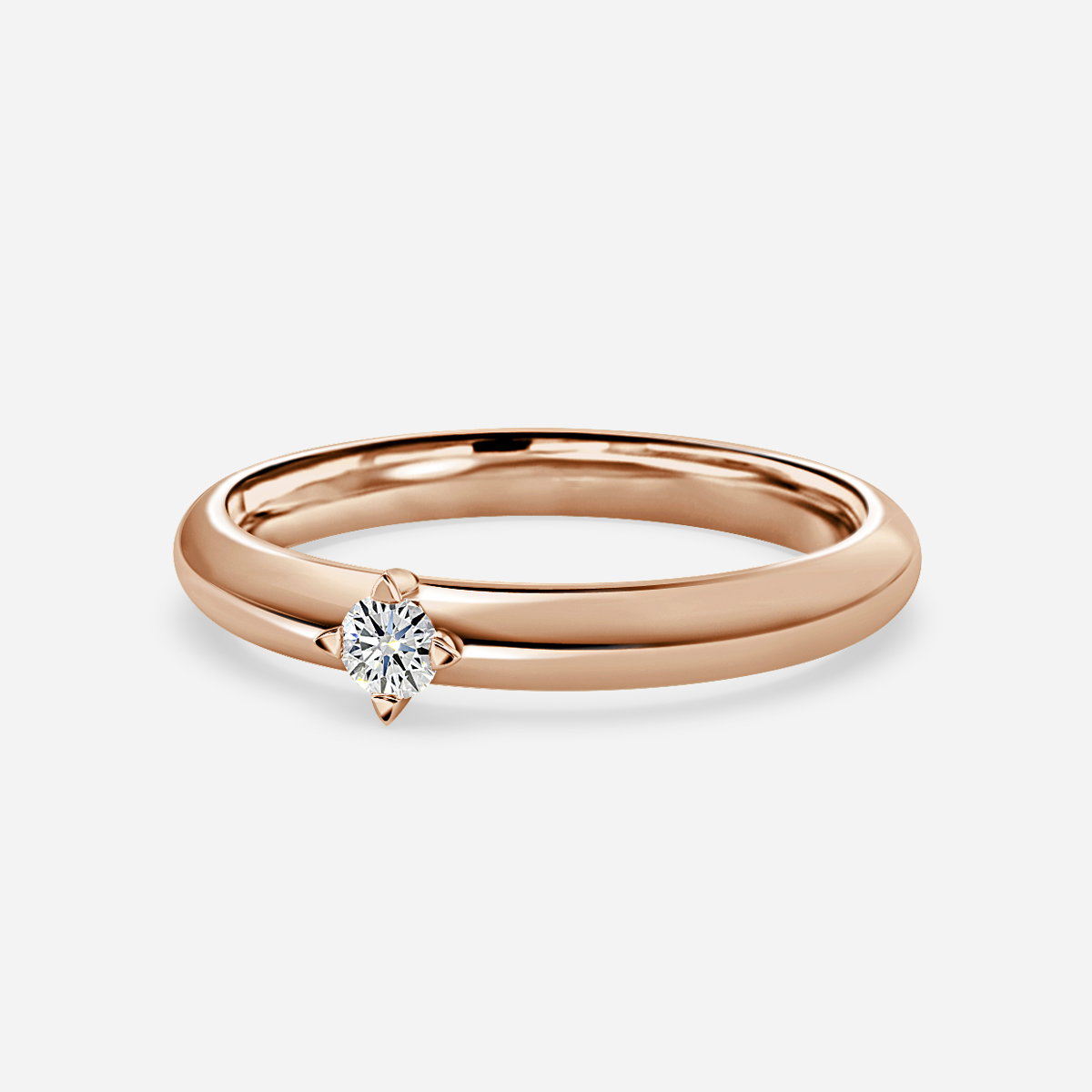 Single Round Lab Grown Diamond Solitaire Wedding Ring
