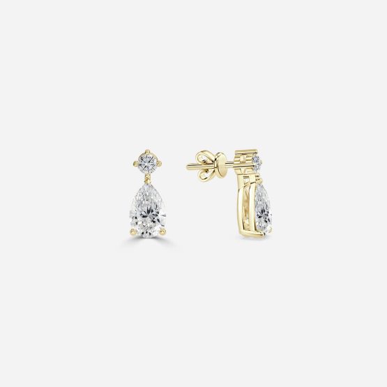 Pear Lab Grown Diamond Drop Earrings