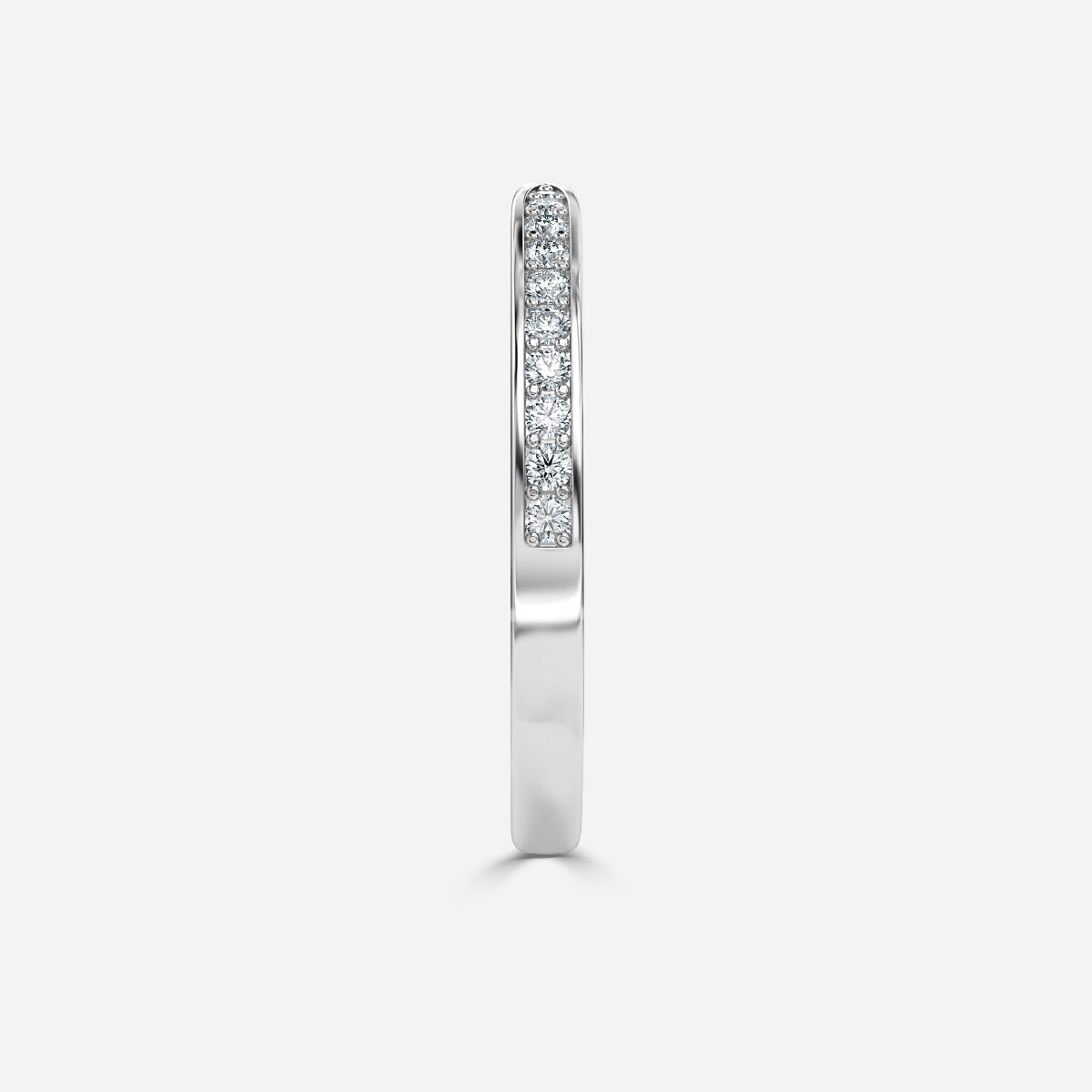 Ariel Round Lab Grown Diamond Crossover Pave Wedding Ring