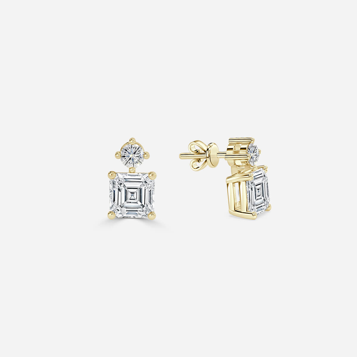 Asscher Cut Lab Grown Diamond Drop Earrings