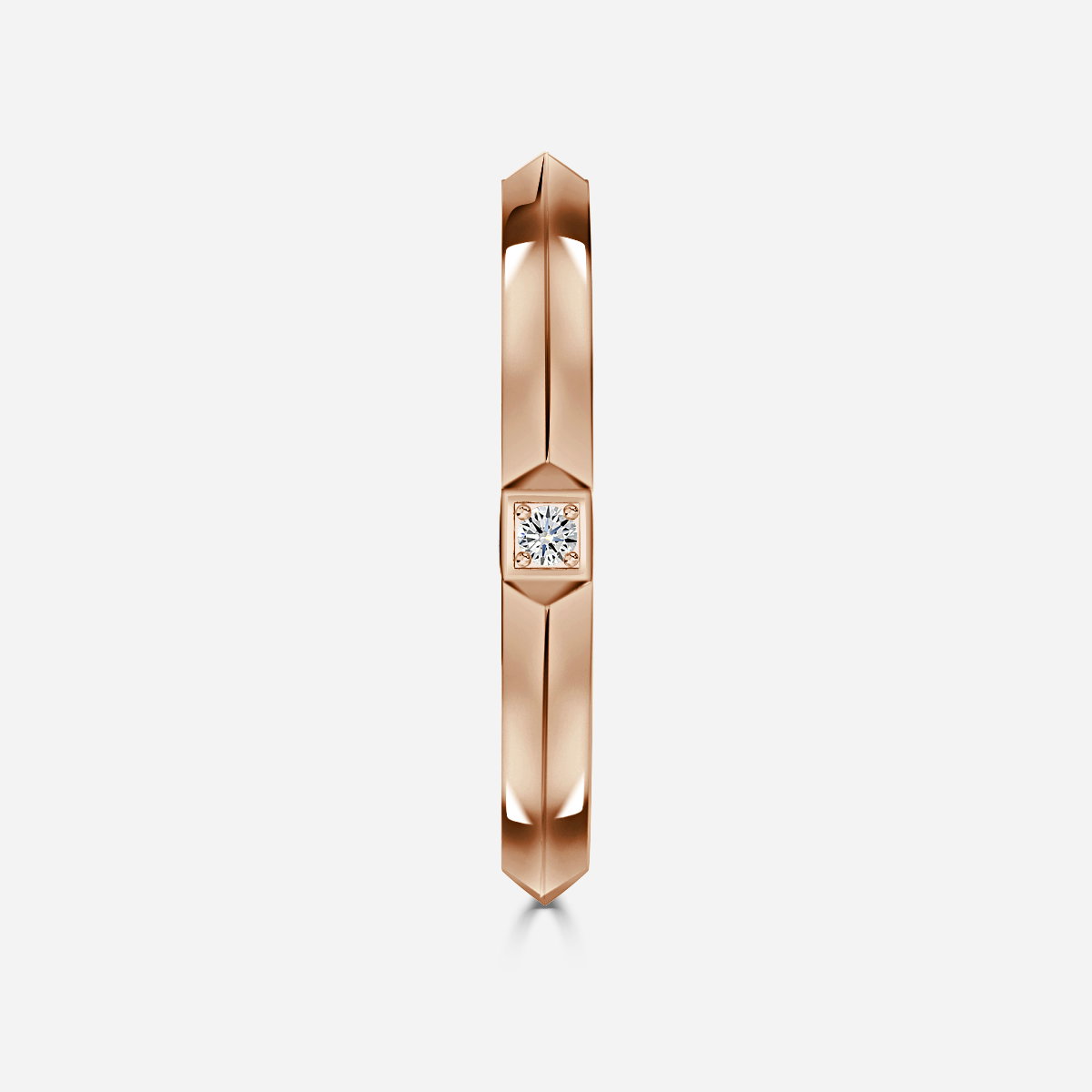 Knife Edge Round Lab Grown Diamond Wedding Ring