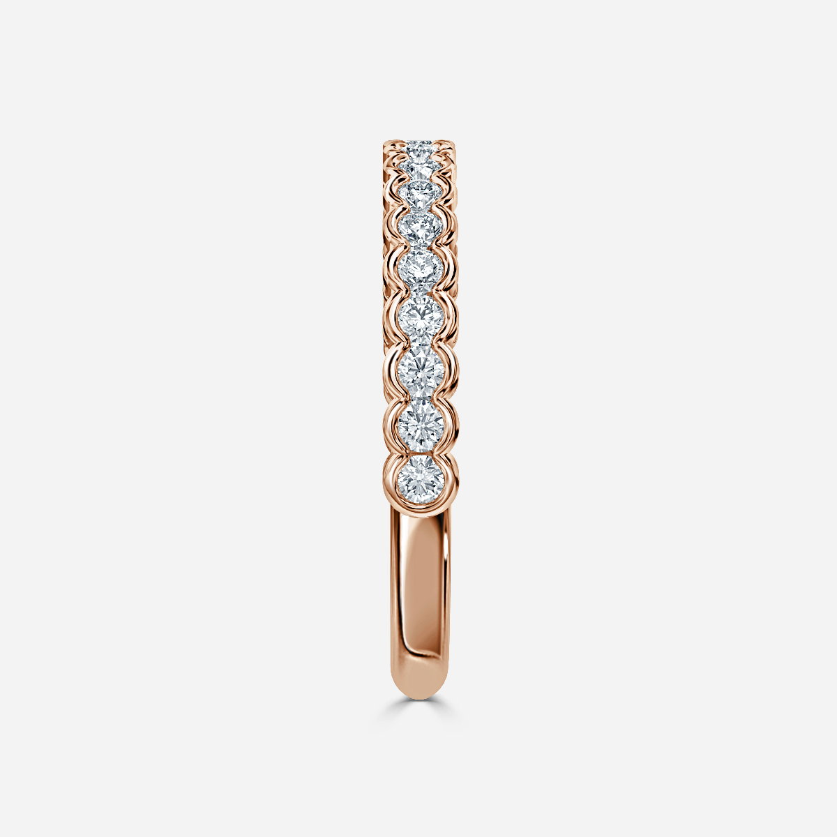 Luna Rubover Round Lab Grown Diamond Semi Bezel Eternity Wedding Ring