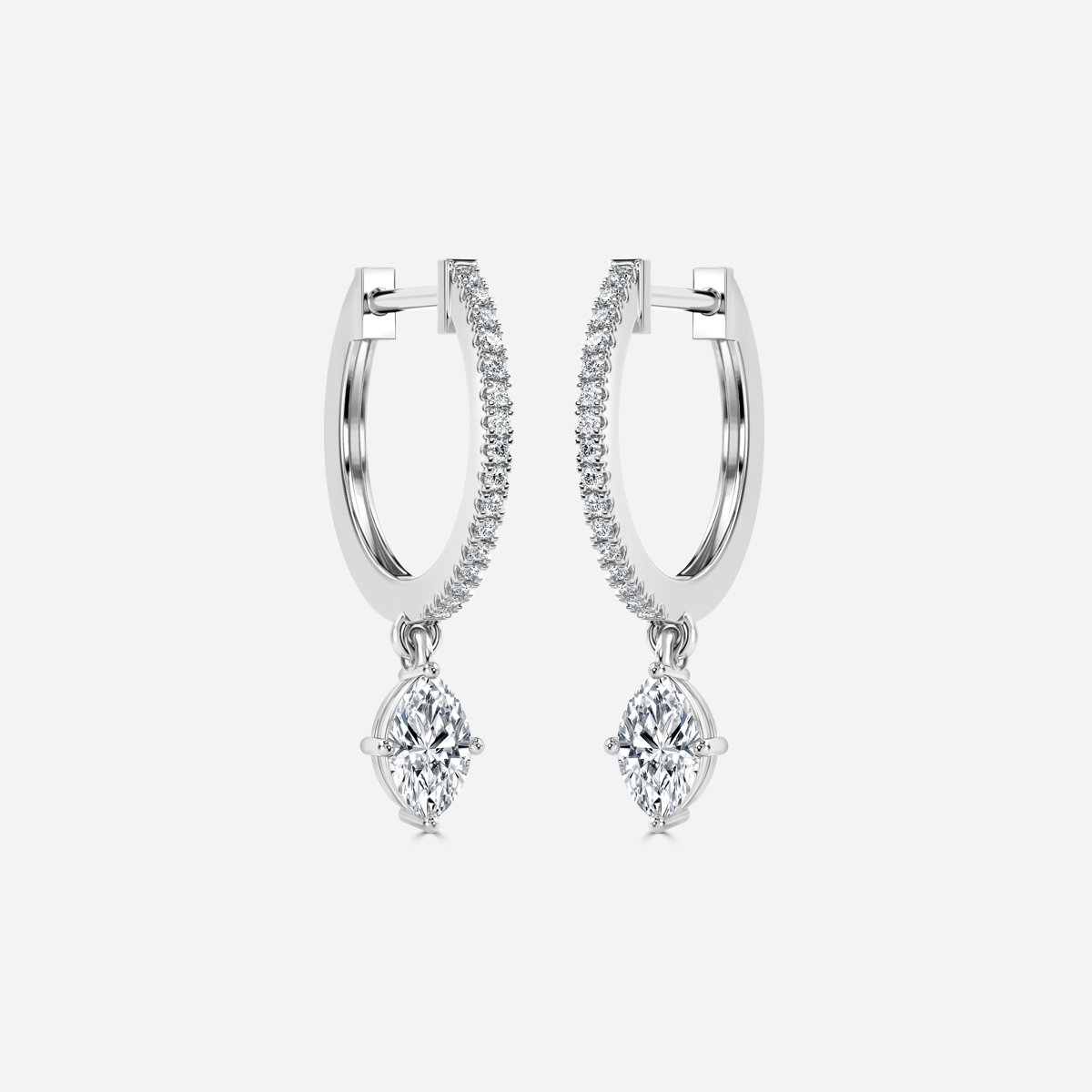 Rama Marquise Lab Grown Diamond Hoop Earrings
