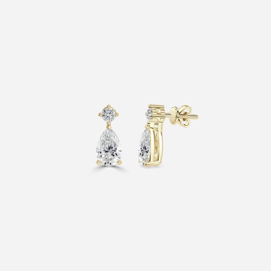 Pear Lab Grown Diamond Drop Earrings