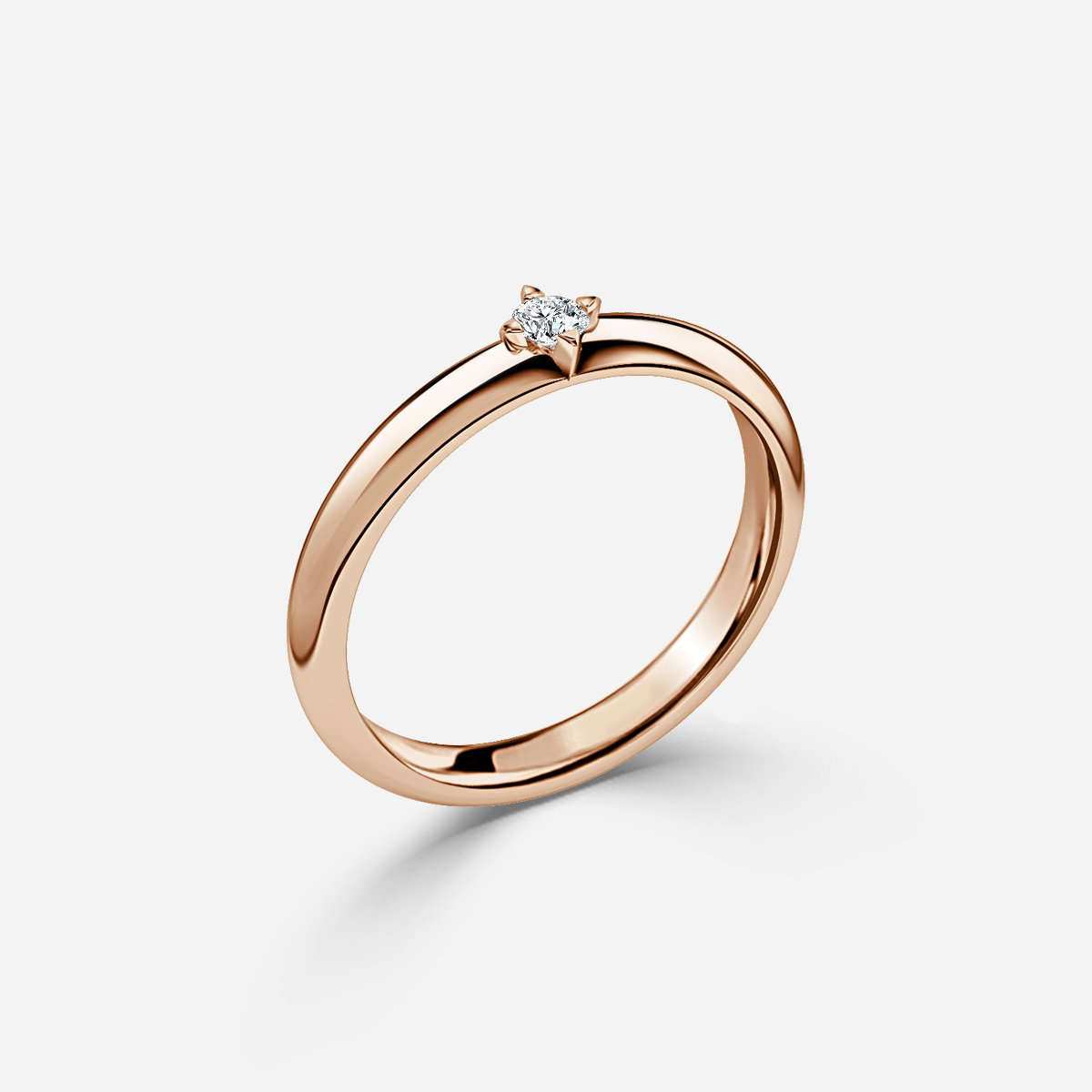 Single Round Lab Grown Diamond Solitaire Wedding Ring