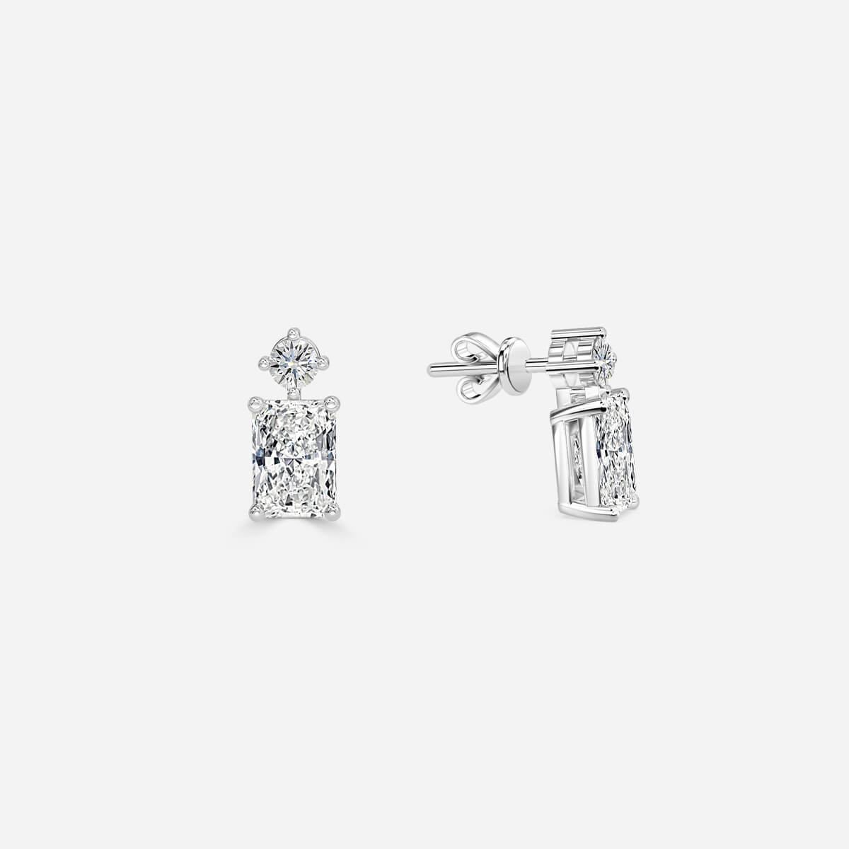 Radiant Lab Grown Diamond Drop Earrings