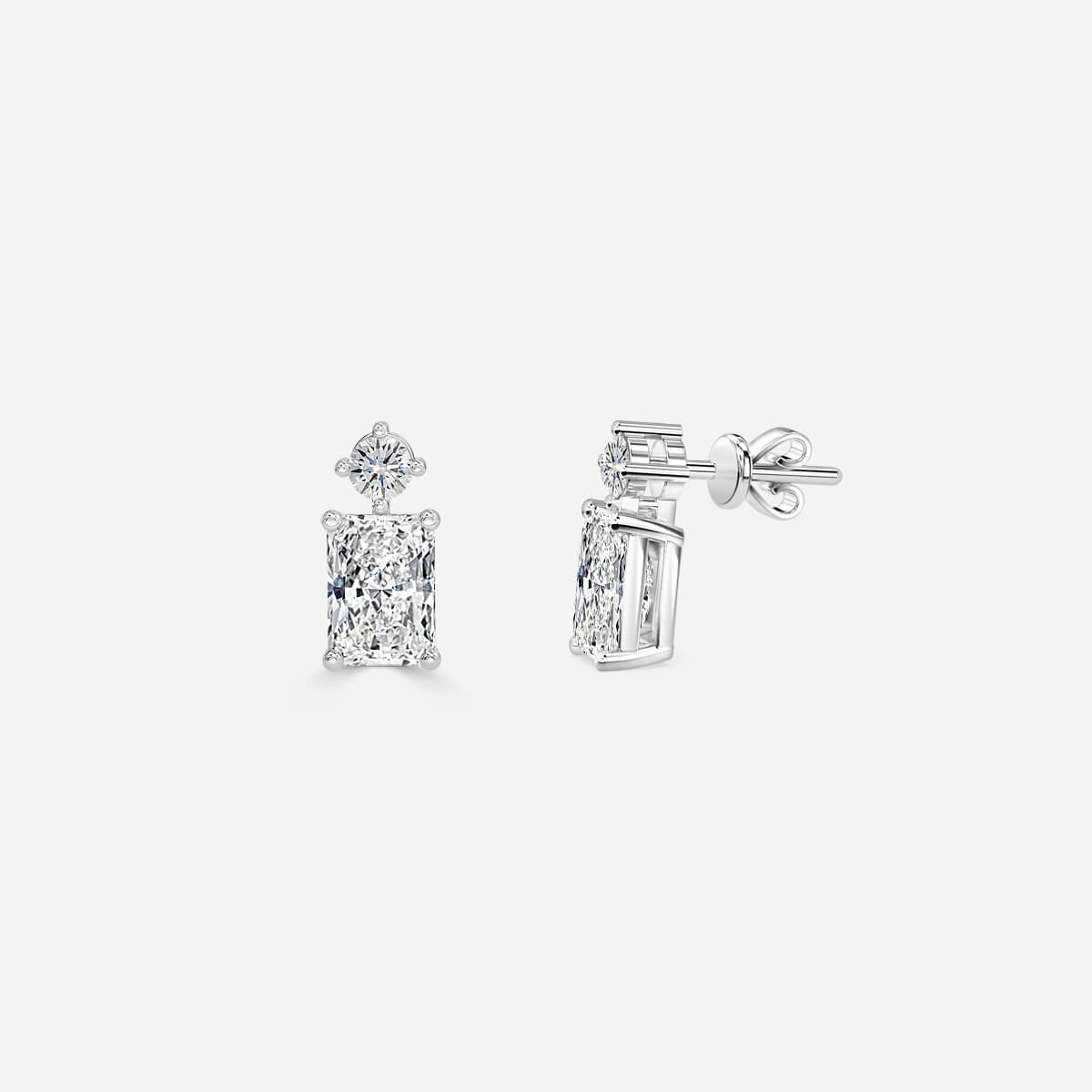 Radiant Lab Grown Diamond Drop Earrings