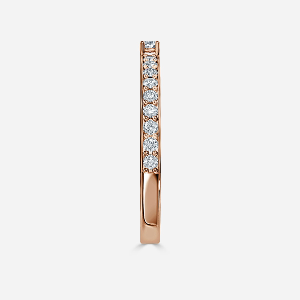 Round Shape Lab Grown Diamond Solitaire Channel Set Wedding Ring