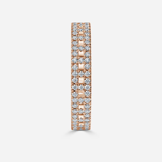 Three Row Round Lab Grown Diamond Pave Eternity Ring