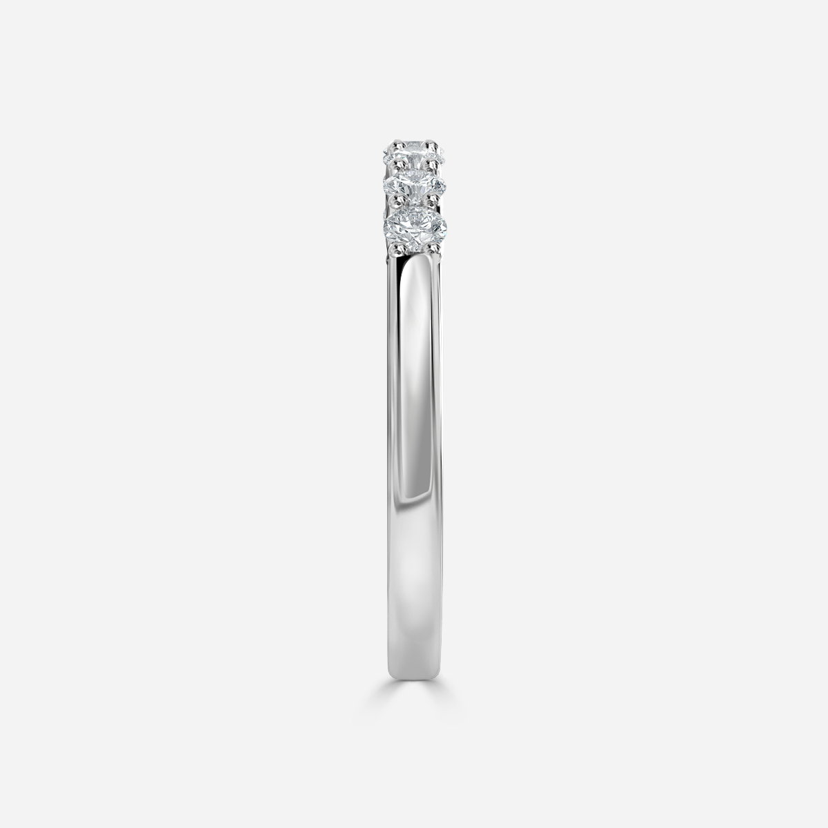 Unique Round Lab Grown Diamond Shared Prong Half Eternity Wedding Ring
