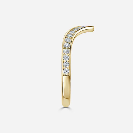 Versailles Round Lab Grown Diamond Chevron Pave Wedding Ring