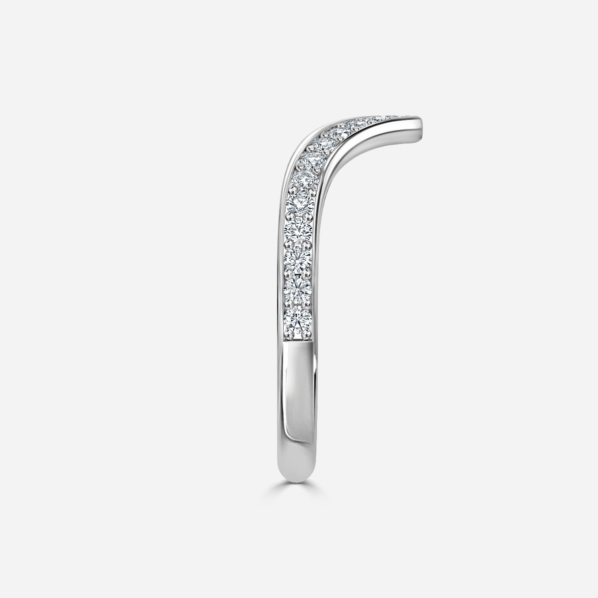 Versailles Round Lab Grown Diamond Chevron Pave Wedding Ring