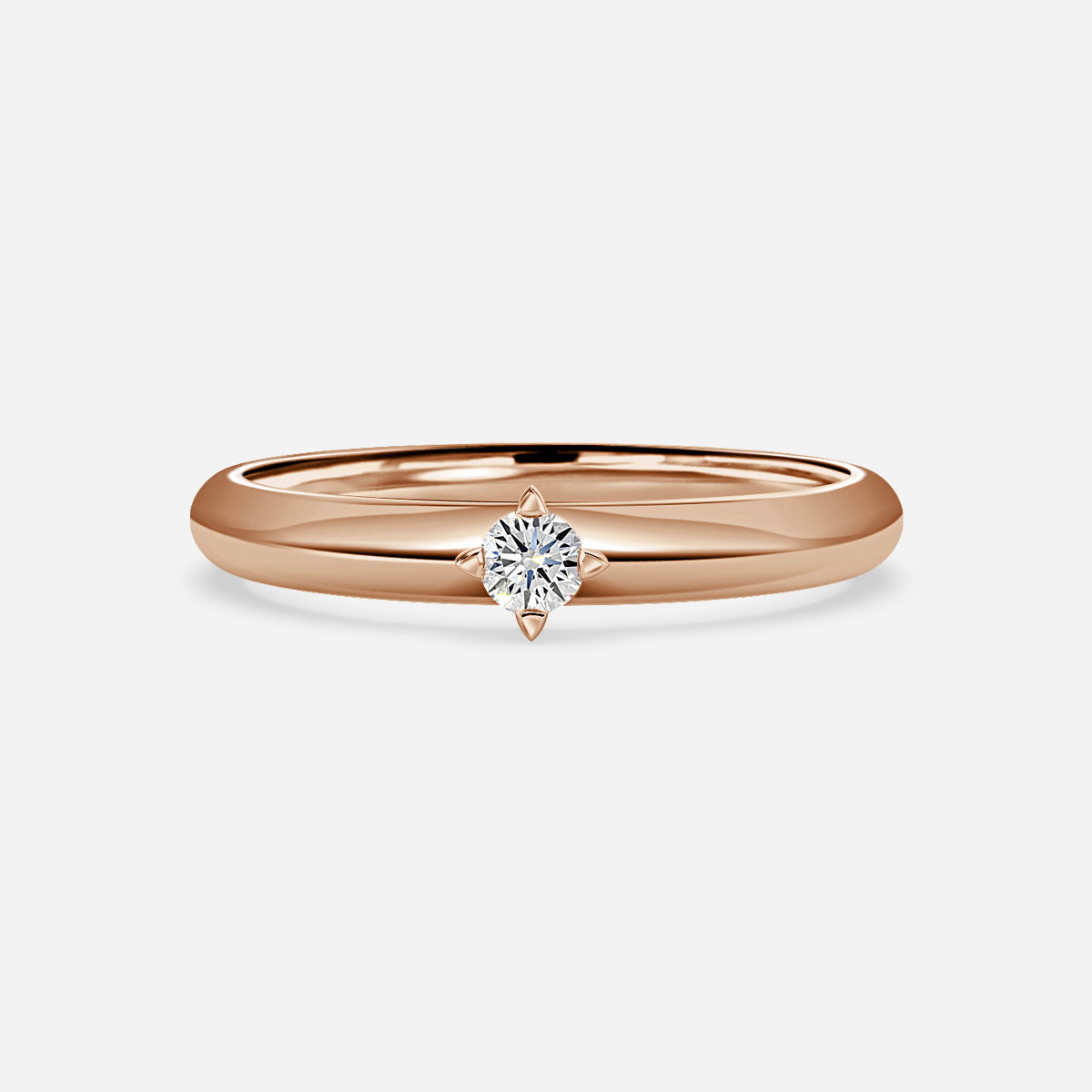 Single Round Lab Grown Diamond Solitaire Wedding Ring