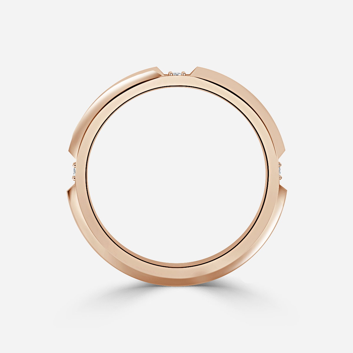 Knife Edge Round Lab Grown Diamond Wedding Ring