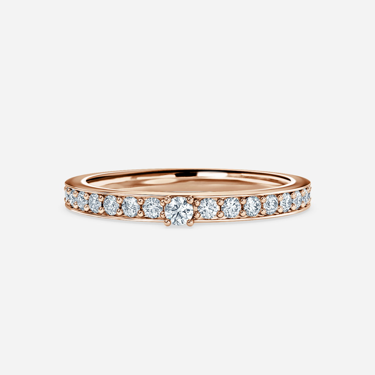 Round Shape Lab Grown Diamond Solitaire Channel Set Wedding Ring