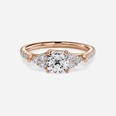 Elizabeth Cushion Three Stone Engagement Ring