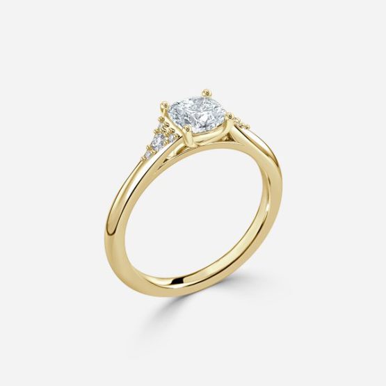 Anastasia Cushion Three Stone Engagement Ring