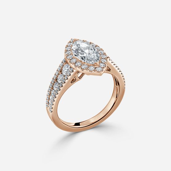 Dalia Marquise Diamond Halo Engagement Ring