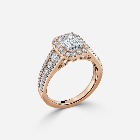 Dalia Emerald Halo Engagement Ring