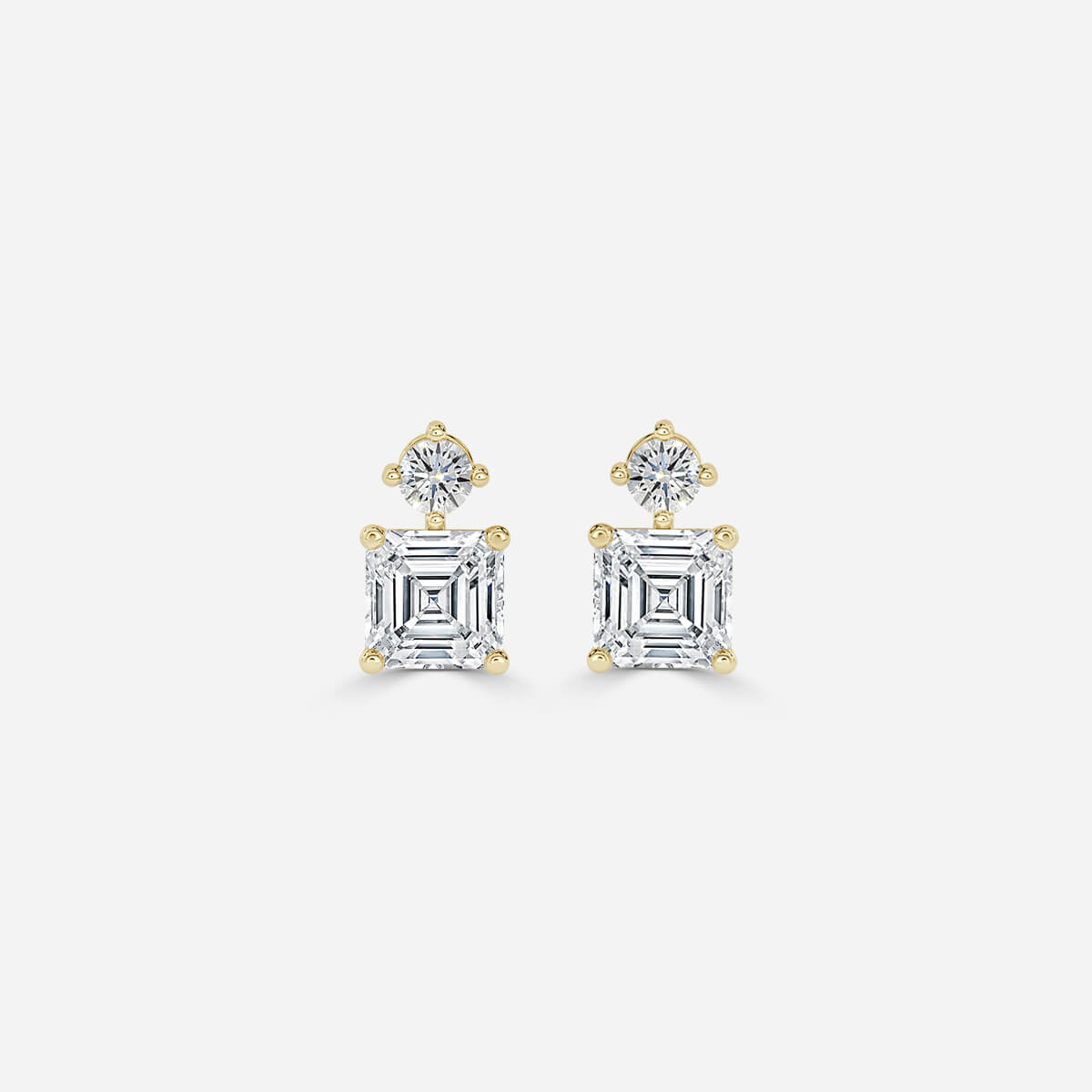 Asscher Cut Lab Grown Diamond Drop Earrings