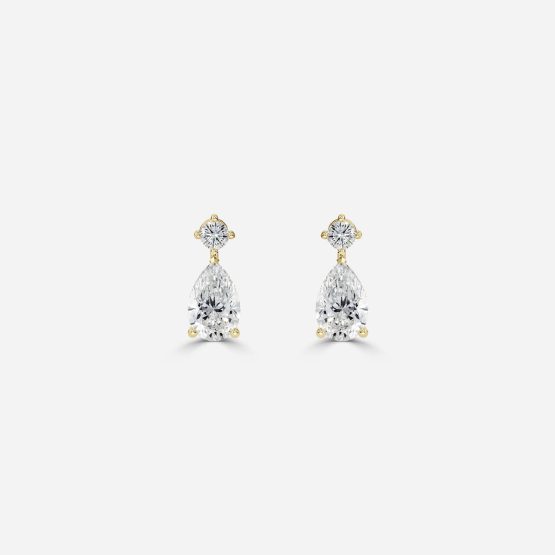 Pear Lab Grown Diamond Drop Earrings