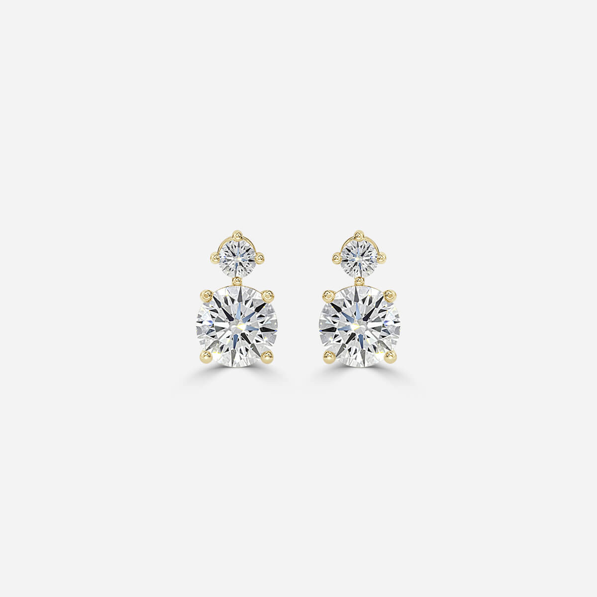 Round Lab Grown Diamond Drop Earrings