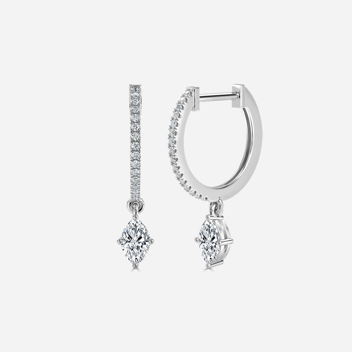 Rama Marquise Lab Grown Diamond Hoop Earrings