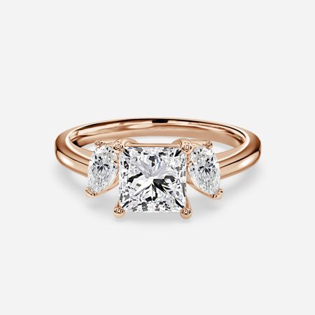 Freya Princess Three Stone Engagement Ring