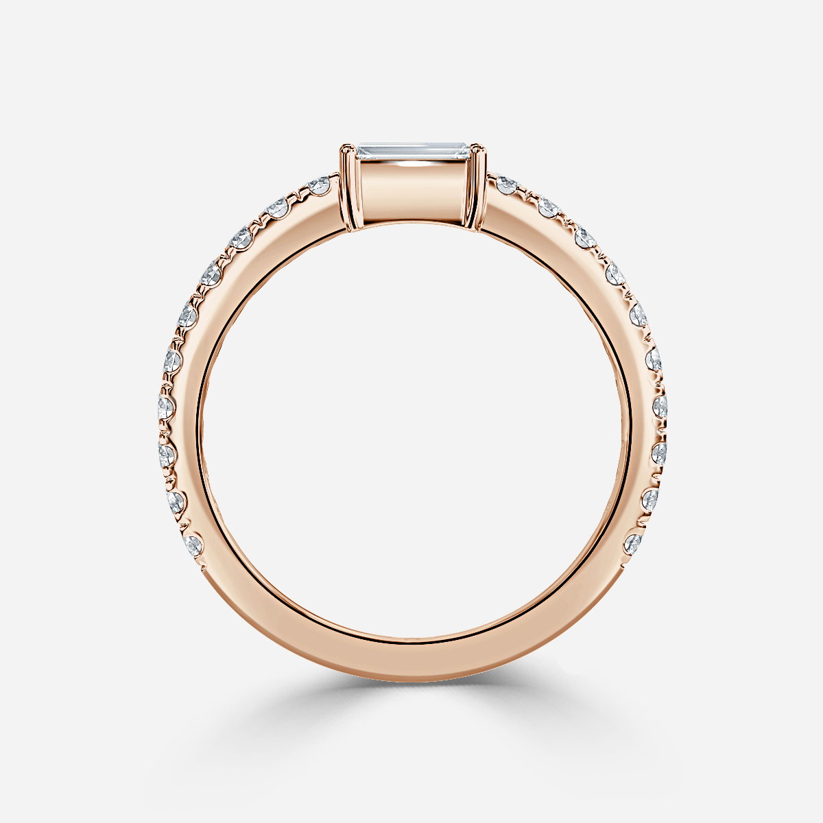 Scarlett Baguette Lab Grown Diamond Pave Wedding Ring