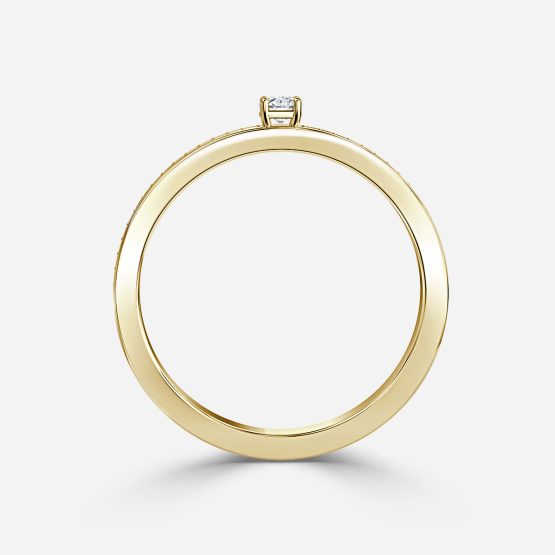 0.19ct Round Big Diamond Wedding Ring In 14K Yellow Gold (US Size: 4.5)