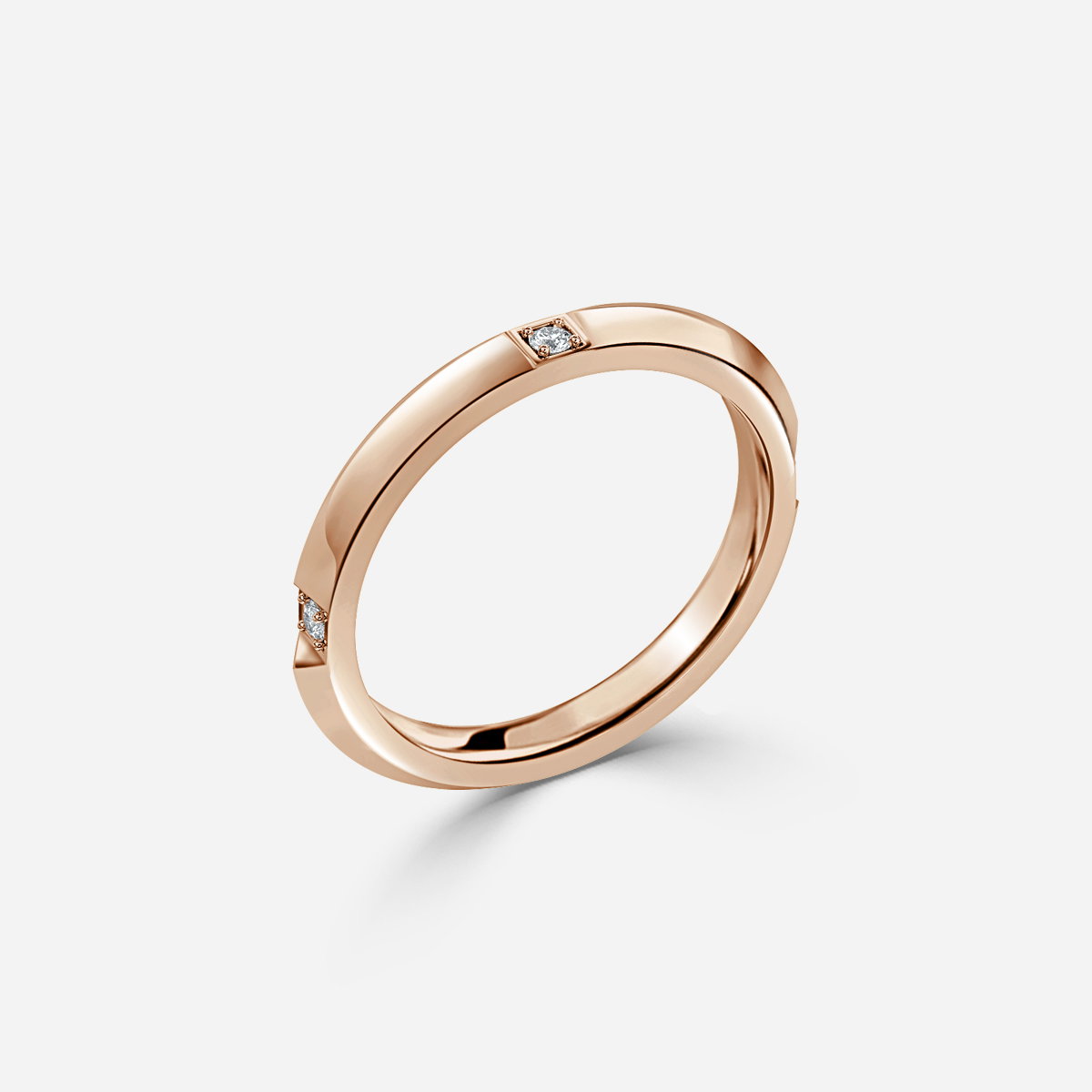 Knife Edge Round Lab Grown Diamond Wedding Ring