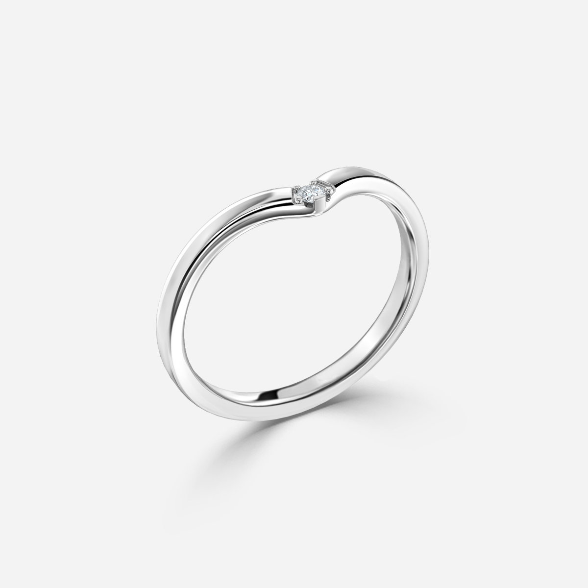 Willow Round Lab Grown Diamond Wishbone Wedding Ring