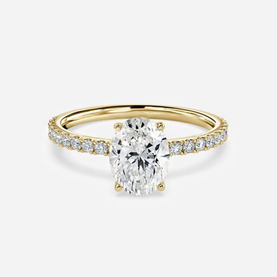 Lepidus Oval Hidden Halo Engagement Ring