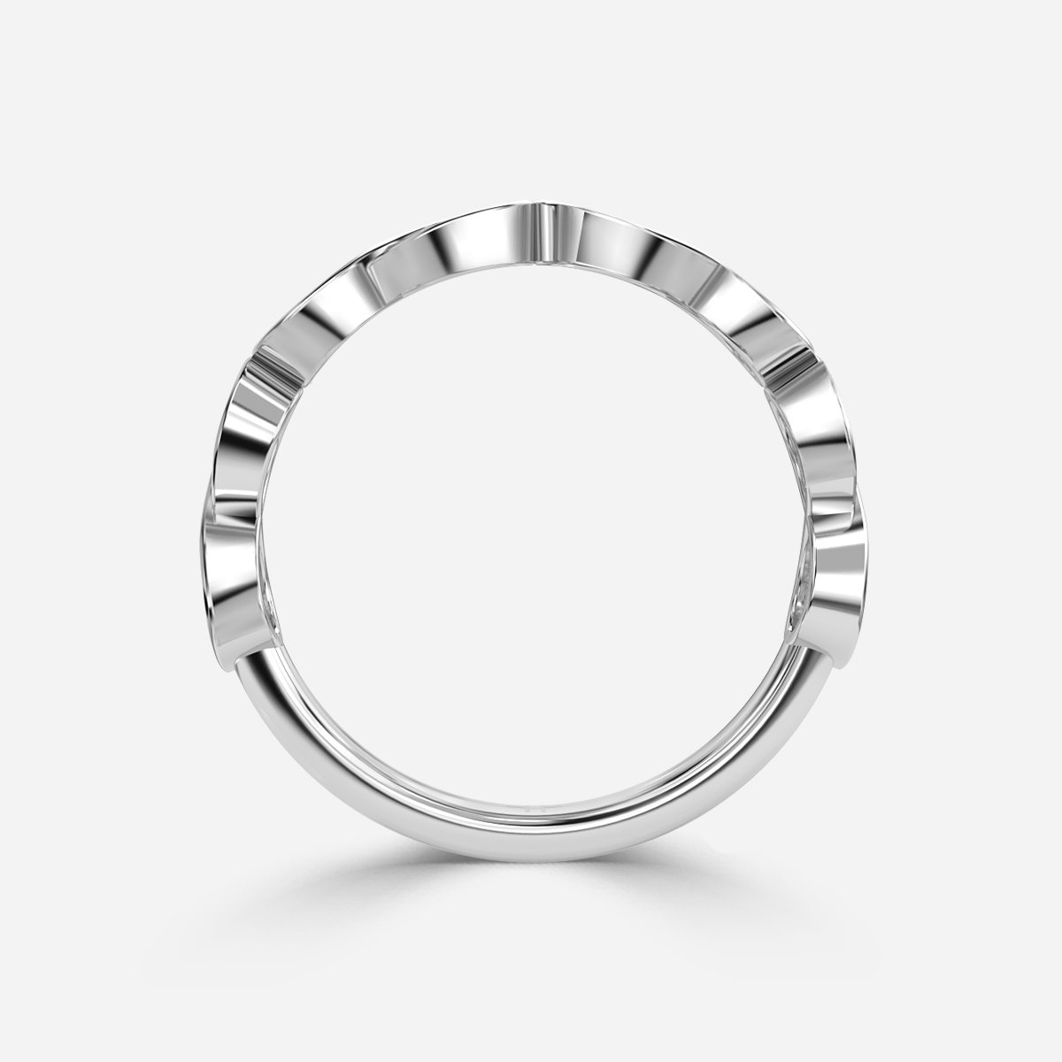 Pear Lab Grown Diamond Infinity Bezel Half Eternity Wedding Ring