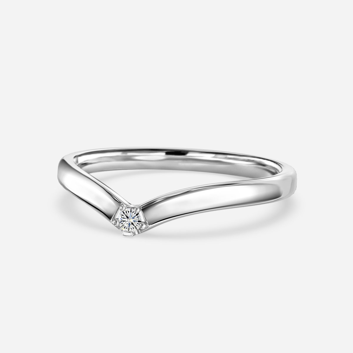 Willow Round Lab Grown Diamond Wishbone Wedding Ring