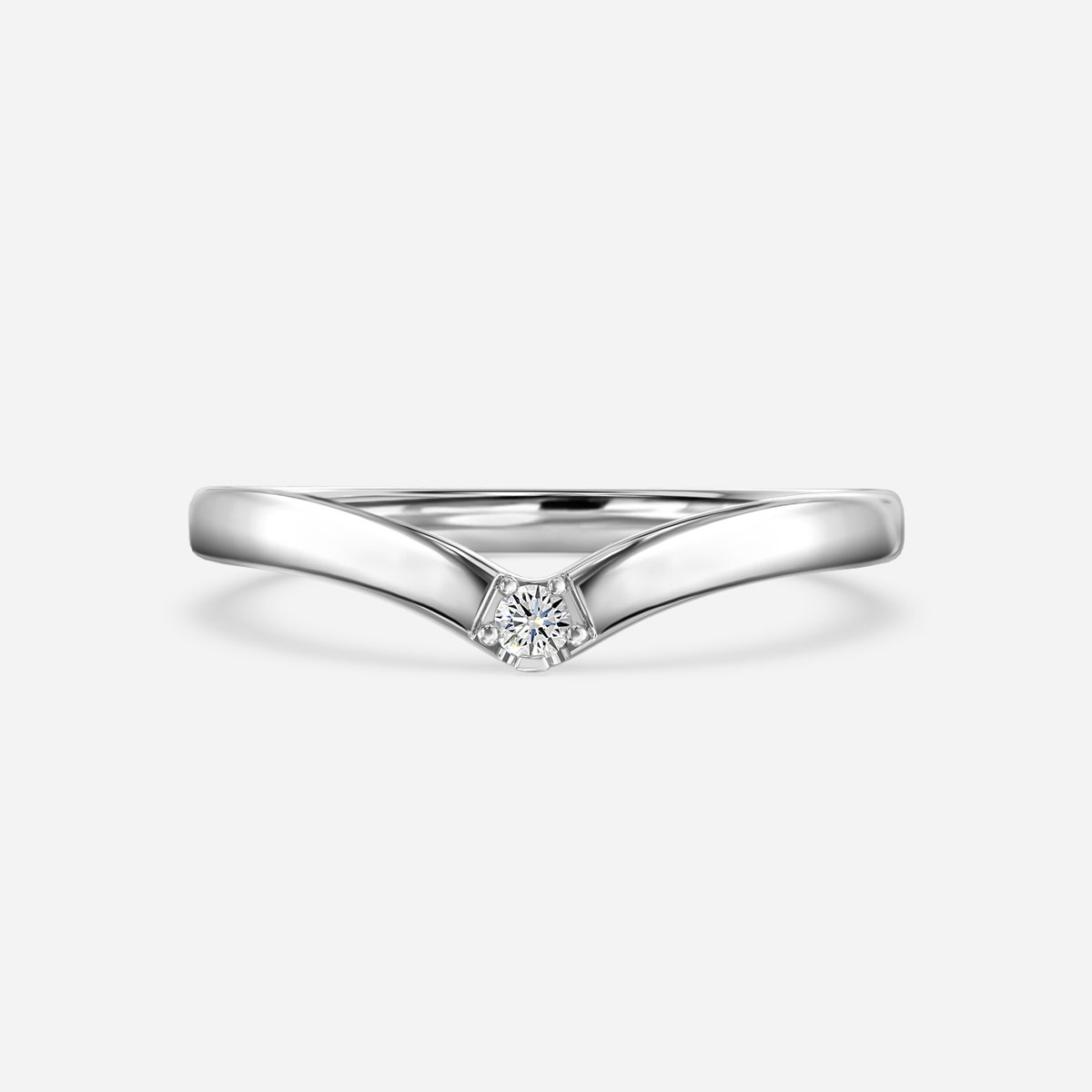 Willow Round Lab Grown Diamond Wishbone Wedding Ring