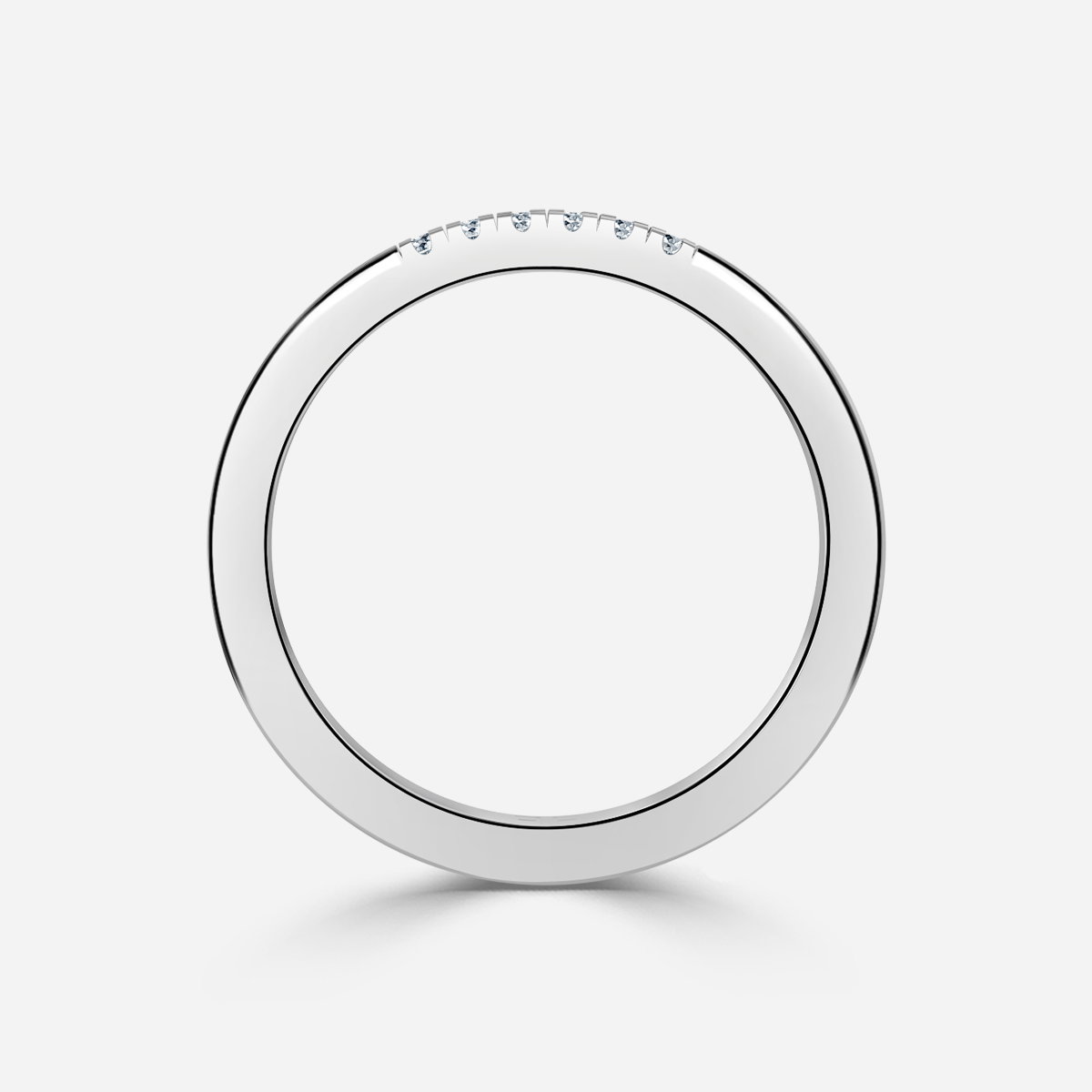 Round Pave Set Lab Grown Diamond Six Stone Wedding Ring