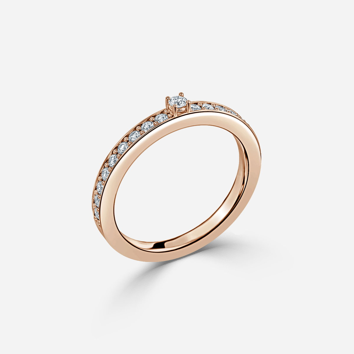 Round Shape Lab Grown Diamond Solitaire Channel Set Wedding Ring
