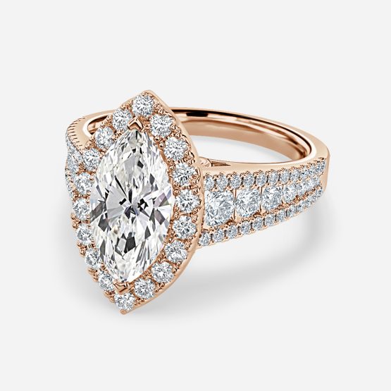Dalia Marquise Diamond Halo Engagement Ring