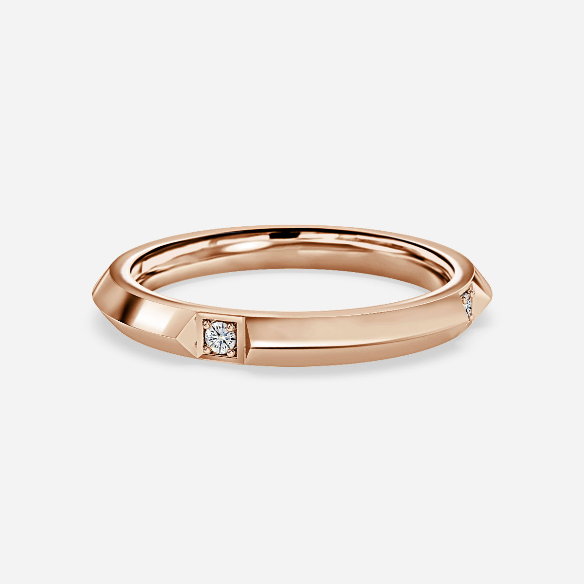 Knife Edge Round Lab Grown Diamond Wedding Ring