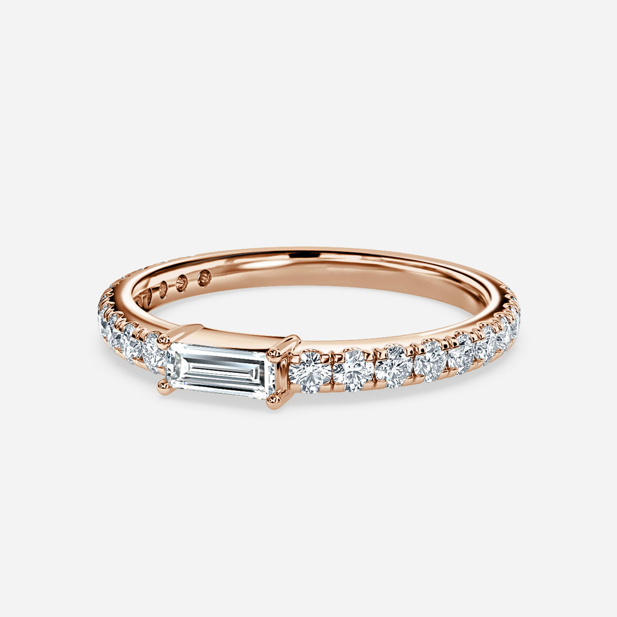 Scarlett Baguette Lab Grown Diamond Pave Wedding Ring
